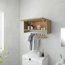 Berkfield Home Wardrobe Sonoma Oak 70x32.5x35 cm Engineered Wood in Brown - thumbnail 1