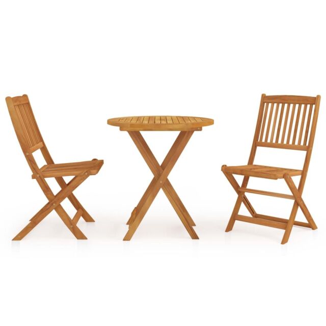 Berkfield Home 3 Piece Folding Garden Dining Set Solid Acacia Wood in Brown - image 1