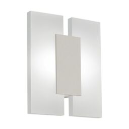 Loops Wall Light Colour Satin Nickel Shade Satined Plastic Bulb LED 2x4.5W Included in Metallics