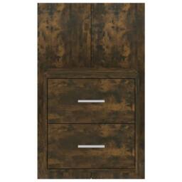 Berkfield Home Suitable Wall-mounted Bedside Cabinet Smoked Oak in Brown - thumbnail 5