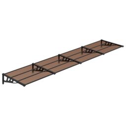 Berkfield Home Door Canopy Black 396x90 cm Polycarbonate - thumbnail 2