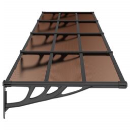 Berkfield Home Door Canopy Black 396x90 cm Polycarbonate - thumbnail 4