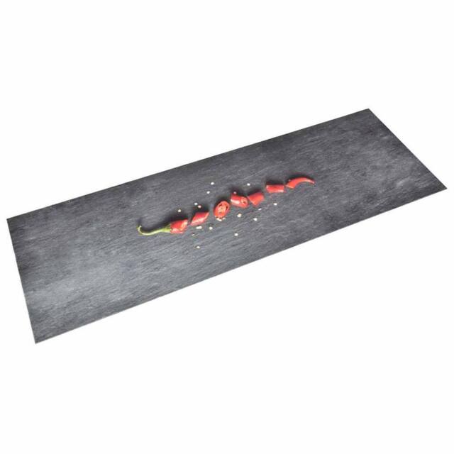 Berkfield Home Kitchen Carpet Washable Pepper 60x180 cm in Black - image 1