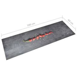 Berkfield Home Kitchen Carpet Washable Pepper 60x180 cm in Black - thumbnail 5