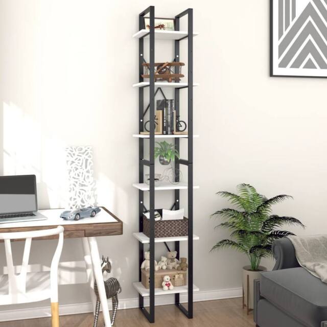 Berkfield Home Decorative 6-Tier Book Cabinet White 40x30x210 cm Engineered Wood - Size: 40 x 30 x 210 cm - image 1