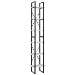 Berkfield Home Decorative 6-Tier Book Cabinet White 40x30x210 cm Engineered Wood - Size: 40 x 30 x 210 cm - thumbnail 3