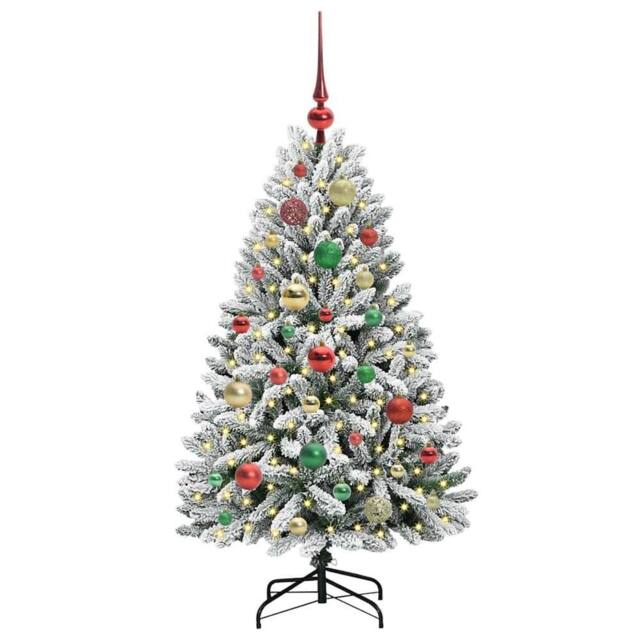Berkfield Home Elegant Artificial Christmas Tree Green & White 120 cm PVC & Metal - image 1