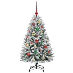 Berkfield Home Elegant Artificial Christmas Tree Green & White 120 cm PVC & Metal - thumbnail 6