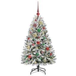 Berkfield Home Elegant Artificial Christmas Tree Green & White 120 cm PVC & Metal