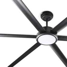 Netlighting Rotterdam XL 6 Blade Ceiling Fan Matt Black with Light 3000K - thumbnail 2