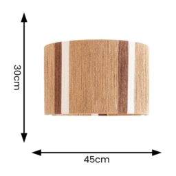 ValueLights Erica Natural Rattan Stripe Drum Ceiling Pendant Lamp Shade - thumbnail 7
