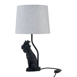 First Choice Lighting Friends - Two Dog Table Lamp With Oatmeal Linen Shade in Black - thumbnail 3