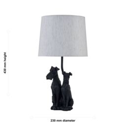 First Choice Lighting Friends - Two Dog Table Lamp With Oatmeal Linen Shade in Black - thumbnail 7