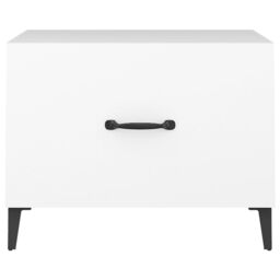 Berkfield Home Coffee Table with Metal Legs White 50x50x40 cm - Size: 50 x 50 x 40 cm - thumbnail 6