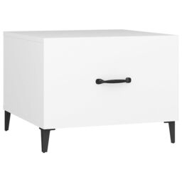 Berkfield Home Coffee Table with Metal Legs White 50x50x40 cm - Size: 50 x 50 x 40 cm - thumbnail 2