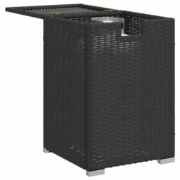 Berkfield Home Propane Tank Cover Table Black 40x40x60 cm Poly Rattan - Size: 40 x 40 x 60 cm - thumbnail 4