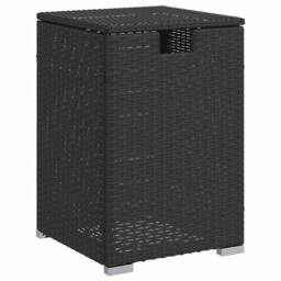 Berkfield Home Propane Tank Cover Table Black 40x40x60 cm Poly Rattan - Size: 40 x 40 x 60 cm - thumbnail 2