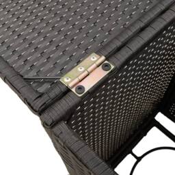 Berkfield Home Propane Tank Cover Table Black 40x40x60 cm Poly Rattan - Size: 40 x 40 x 60 cm - thumbnail 9