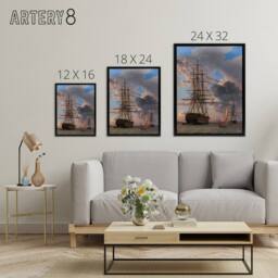"Artery8 CW Eckersberg The Russian Liner Asow & a Frigate Framed Canvas Art - Size: W12"" x H16""" - thumbnail 4