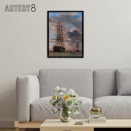 "Artery8 CW Eckersberg The Russian Liner Asow & a Frigate Framed Canvas Art - Size: W12"" x H16""" - thumbnail 3