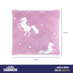 Wicked Gizmos Unicorn Glow in the Dark Cushion - Pink - thumbnail 7
