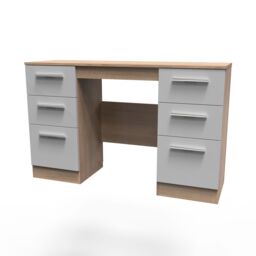 Ready Assembled 2 U Trent 6 Drawer Kneehole Desk (Ready Assembled) in Grey - thumbnail 3