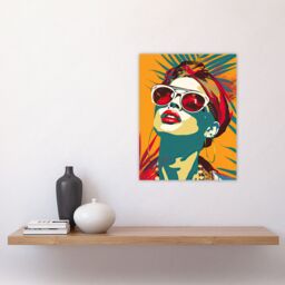 "Artery8 Summer Holiday Travel Vibes Colourful Portrait Wall Art Print in Mustard - Size: W12"" x H16""" - thumbnail 4