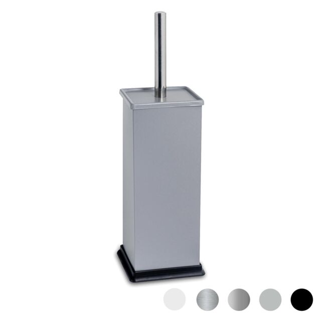 Harbour Housewares Square Toilet Brush & Holder - Cleaning Brush Set with Non Slip Base in Grey - image 1