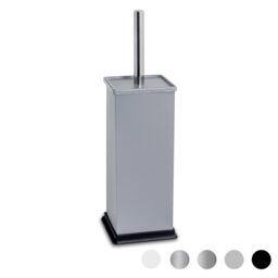 Harbour Housewares Square Toilet Brush & Holder - Cleaning Brush Set with Non Slip Base in Grey - thumbnail 1