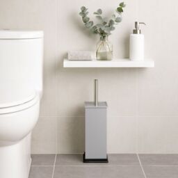 Harbour Housewares Square Toilet Brush & Holder - Cleaning Brush Set with Non Slip Base in Grey - thumbnail 6