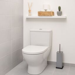 Harbour Housewares Square Toilet Brush & Holder - Cleaning Brush Set with Non Slip Base in Grey - thumbnail 7