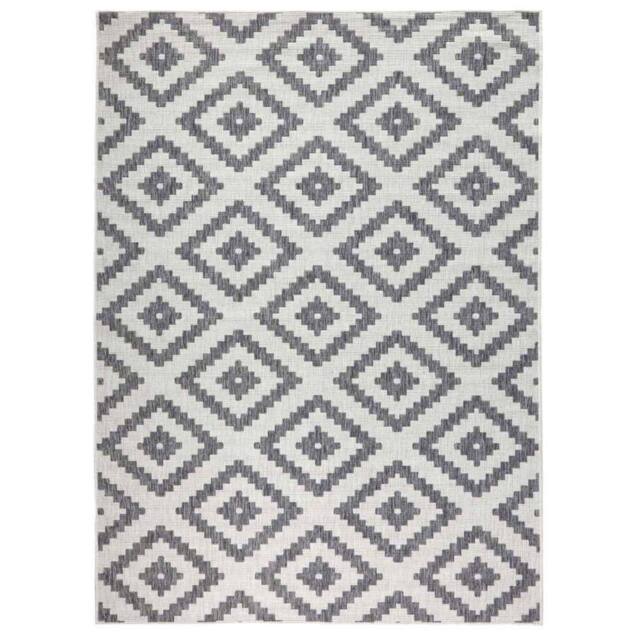THE RUGS Malta Reversible Indoor Outdoor Rug Flatweave Polypropylene in Grey - Size: 160 cm x 230 cm - image 1