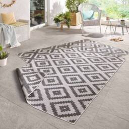 THE RUGS Malta Reversible Indoor Outdoor Rug Flatweave Polypropylene in Grey - Size: 160 cm x 230 cm - thumbnail 4