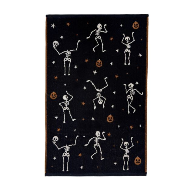 Allure Bath Fashions Luxury Halloween Hand Towels - 100% Cotton Spooky Tea Towels in Black - image 1