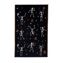 Allure Bath Fashions Luxury Halloween Hand Towels - 100% Cotton Spooky Tea Towels in Black - thumbnail 1