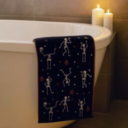 Allure Bath Fashions Luxury Halloween Hand Towels - 100% Cotton Spooky Tea Towels in Black - thumbnail 8