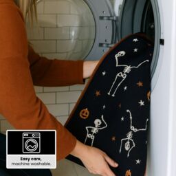 Allure Bath Fashions Luxury Halloween Hand Towels - 100% Cotton Spooky Tea Towels in Black - thumbnail 5