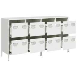 Berkfield Home Sideboard White 135x39x73.5 cm Cold-rolled Steel - thumbnail 4