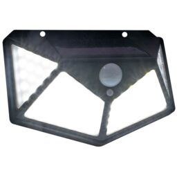 mysmartbuy Black Solar Powered LED PIR Motion Sensor Security Lamp - 600 Lumen Outdoor Garden Wall Light with 100 LEDs & 3m Detection Range - thumbnail 5
