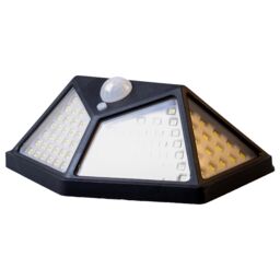 mysmartbuy Black Solar Powered LED PIR Motion Sensor Security Lamp - 600 Lumen Outdoor Garden Wall Light with 100 LEDs & 3m Detection Range - thumbnail 3