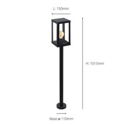 Eglo Alamonte 1 Steel Outdoor Floor Light in Black - thumbnail 3