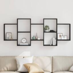 Berkfield Home Wall Shelf Black Oak 159x18x65 cm Engineered Wood - Size: 159 x 18 x 65 cm - thumbnail 3