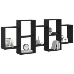 Berkfield Home Wall Shelf Black Oak 159x18x65 cm Engineered Wood - Size: 159 x 18 x 65 cm - thumbnail 4
