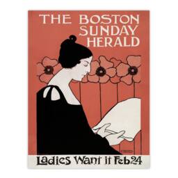 Artery8 Ethel Reed Framed Wall Art Print Herald Cover Poppies Art Nouveau in Red - Size: A4 - thumbnail 3