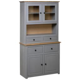 Berkfield Home Highboard Grey 93x40.5x180 cm Solid Pine Panama Range - thumbnail 1