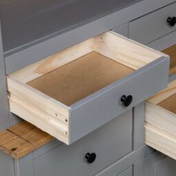 Berkfield Home Highboard Grey 93x40.5x180 cm Solid Pine Panama Range - thumbnail 6