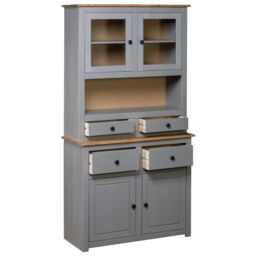 Berkfield Home Highboard Grey 93x40.5x180 cm Solid Pine Panama Range - thumbnail 2