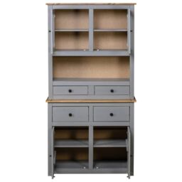 Berkfield Home Highboard Grey 93x40.5x180 cm Solid Pine Panama Range - thumbnail 4
