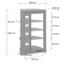Centurion Supports ZINNIA 5-Shelf Flat Screen TV/Hi-Fi/AV Rack Glass Multimedia Stand in Black - thumbnail 7