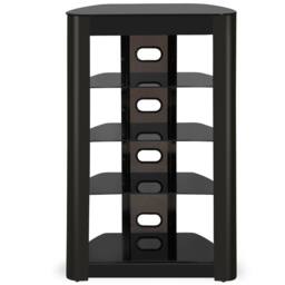 Centurion Supports ZINNIA 5-Shelf Flat Screen TV/Hi-Fi/AV Rack Glass Multimedia Stand in Black - thumbnail 5